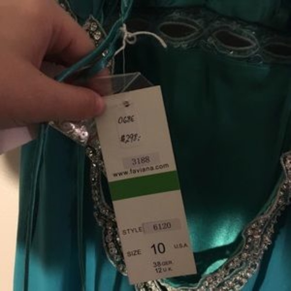 Seafoam Green/Teal Prom/Event Dress. NWT. Gorgeous - Picture 6 of 8
